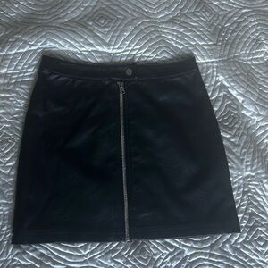Topshop Black Zippered Mini Skirt